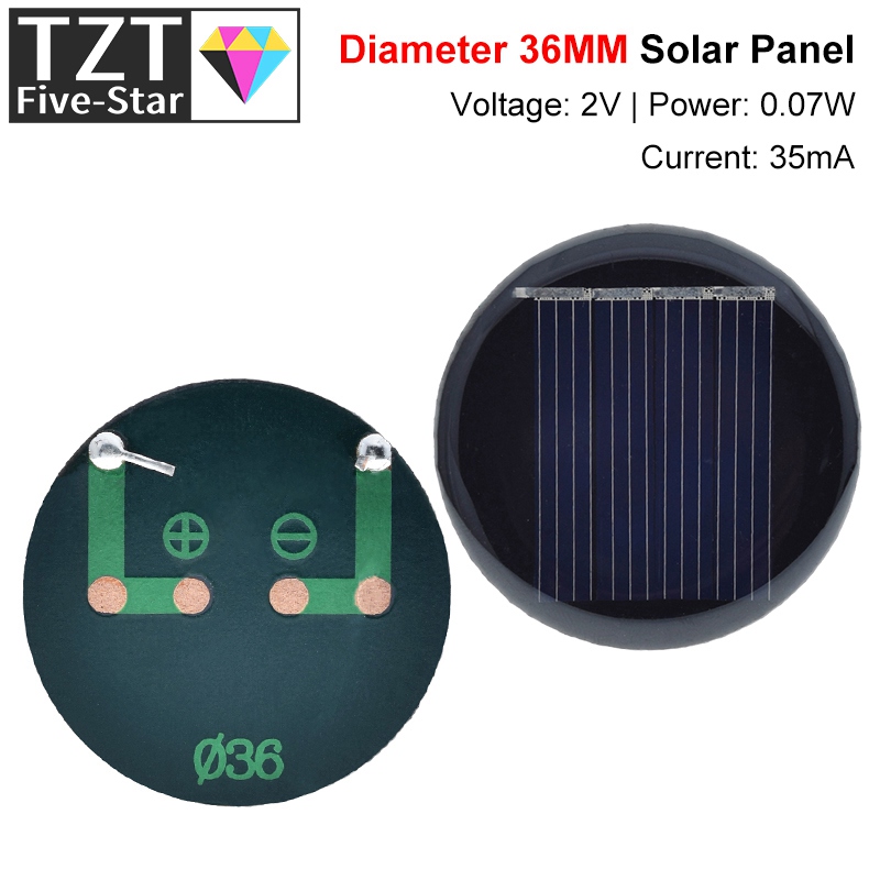 Jinko Solar Panel Cheetah - 1/3/5PCS 2V 35mA 0.07W D36MM 다결정