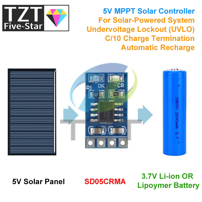 Jinko Solar Panel Cheetah - SD05CRM MPPT 태양광 충전 컨트롤러, 1A