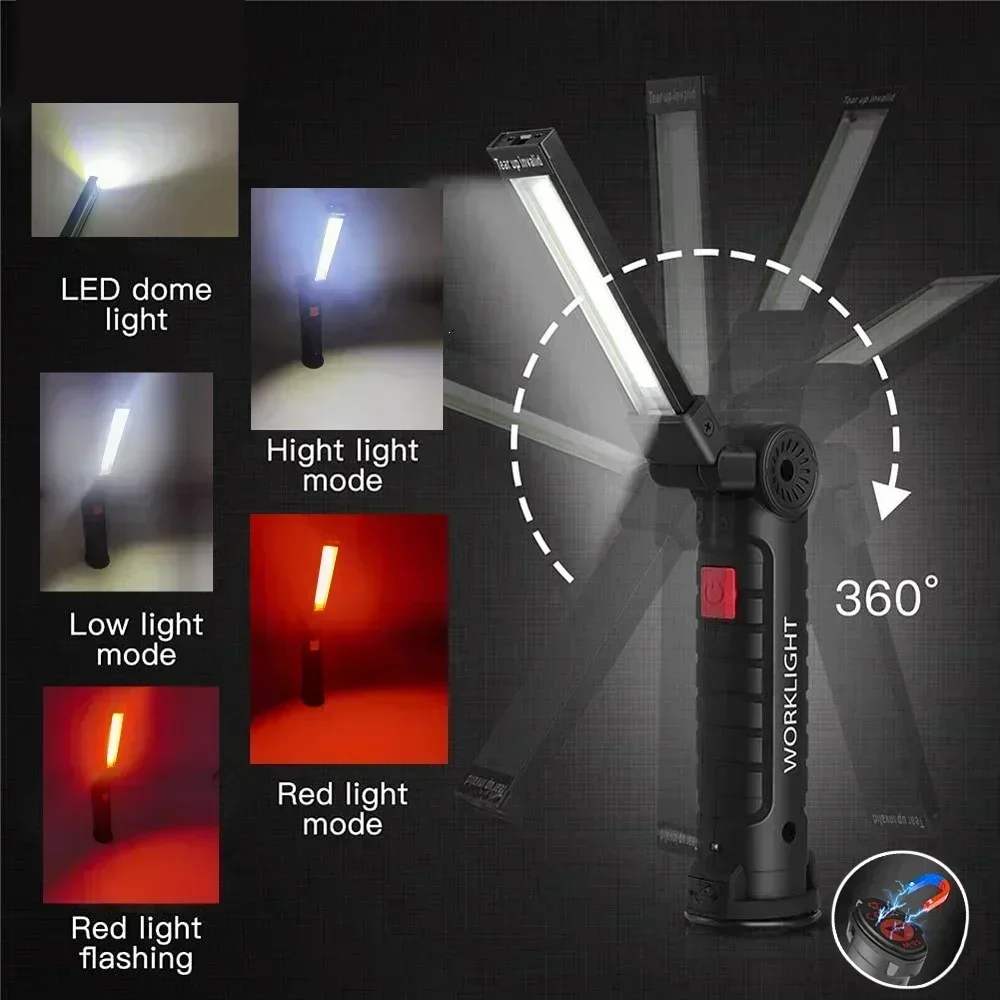 휴대용 COB LED 작업 조명 USB 충전식 LED  - Renewable Energy Sources 리뷰 및 가격