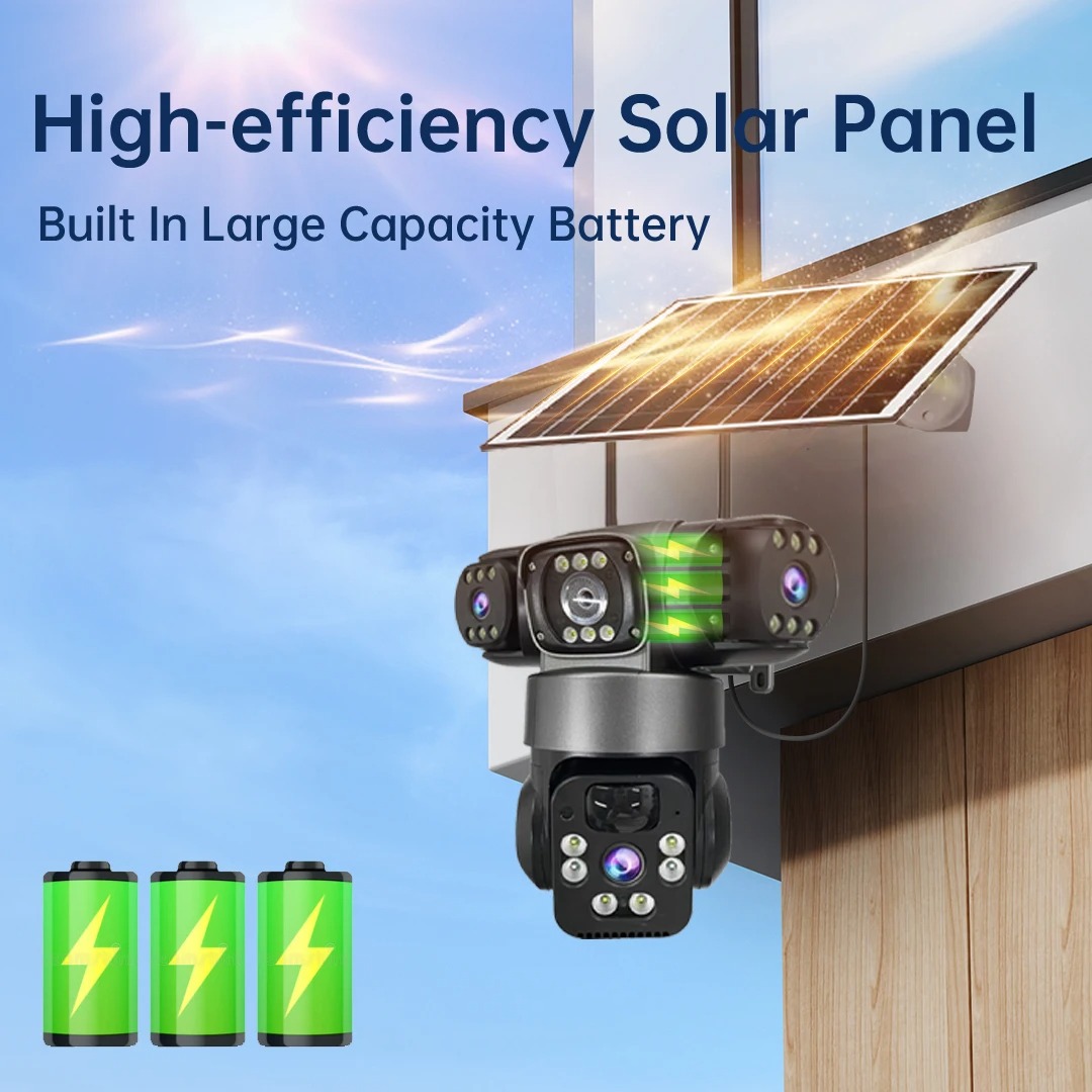 15MP V380 Pro 태양광 카메라 실외 3렌즈 3 - Jinko Solar Panel Cheetah 리뷰 및 가격