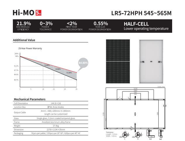 롱기 히모 5m G2 LR5-72HPH M10 182m - Longi Panel Lr5 리뷰 및 가격